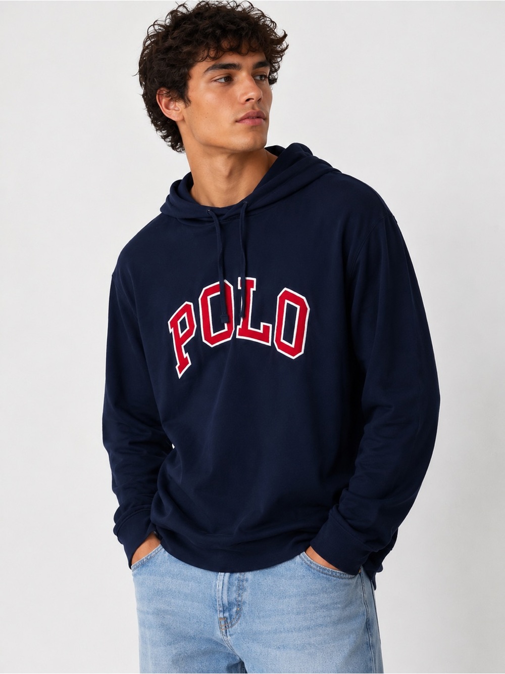Polo by Ralph Lauren Navy Hoodie with Red & White Logo